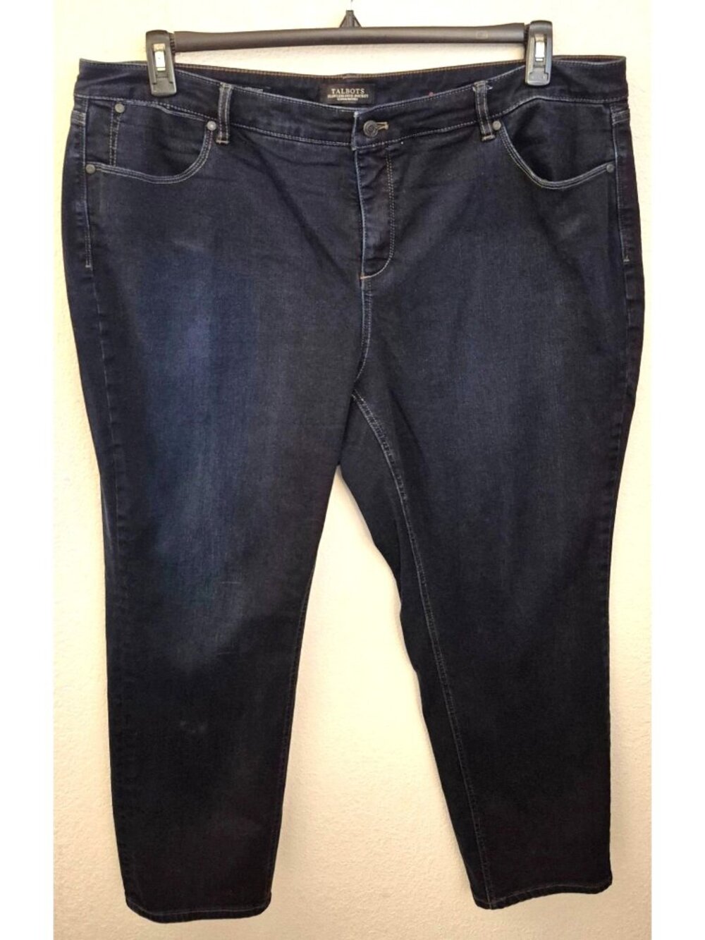 Talbots Classic Straight Leg Five Pocket Dark Wash Jeans Size 22WP GUC